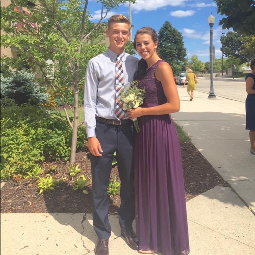 David’s Bridal Plum Bridesmaid Dress